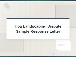 Sample Letter Disputing an Hoa Landscaping Violation