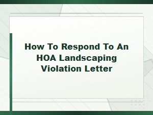 Responding to an Hoa Landscaping Violation Letter