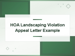 Sample Appeal Letter for Hoa Landscaping Violations